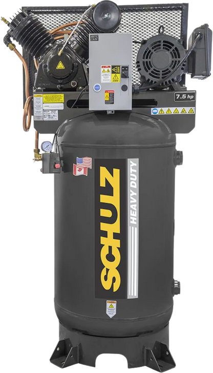 Schulz V-Series Air Compressor 7.5 HP 80 gal. 2-Stage 230V 1-Phase Vertical - 932.9341-0