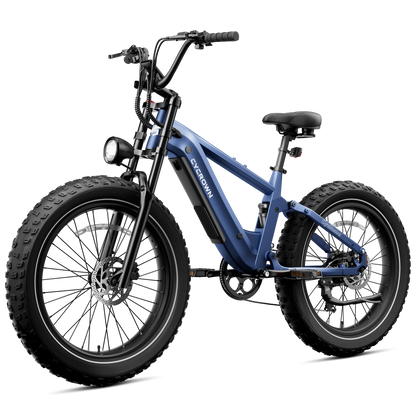 Samson Cycrown Roma Electric Bike All-Terrain Step-Over Frame 1500W 28 MPH 90 Mile Range 48V New - ROMA-INDIGO-BLUE