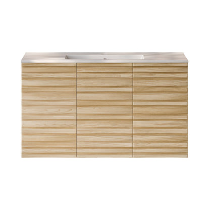 Swiss Madison Cascade 36" Wall-Mounted Bathroom Vanity in Natural Oak with Sink Top - SM-BV8602NO