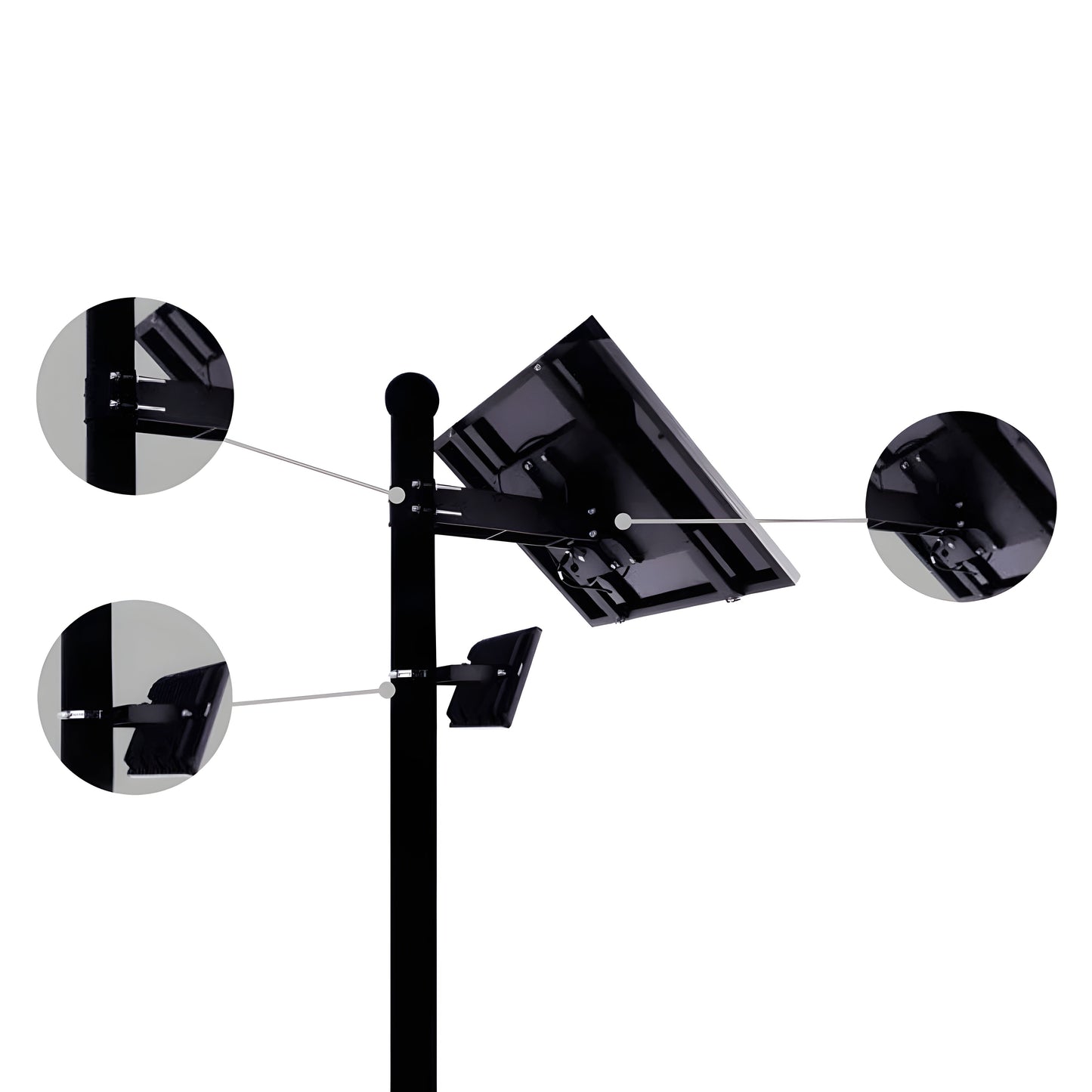 AVS Energy Solar LED Flood Light 40 Watt 5600 Lumens 5000K - AVS-BLK-40W