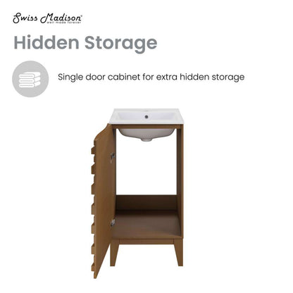 Swiss Madison Cascade 18" Bathroom Vanity in Brown Oak - SM-BV560WN