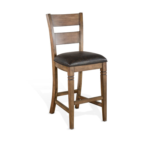 Sunny Designs Doe Valley - Bar Ladderback Barstool, Cushion Seat (Set of 2) - Buckskin - 1429BU-30