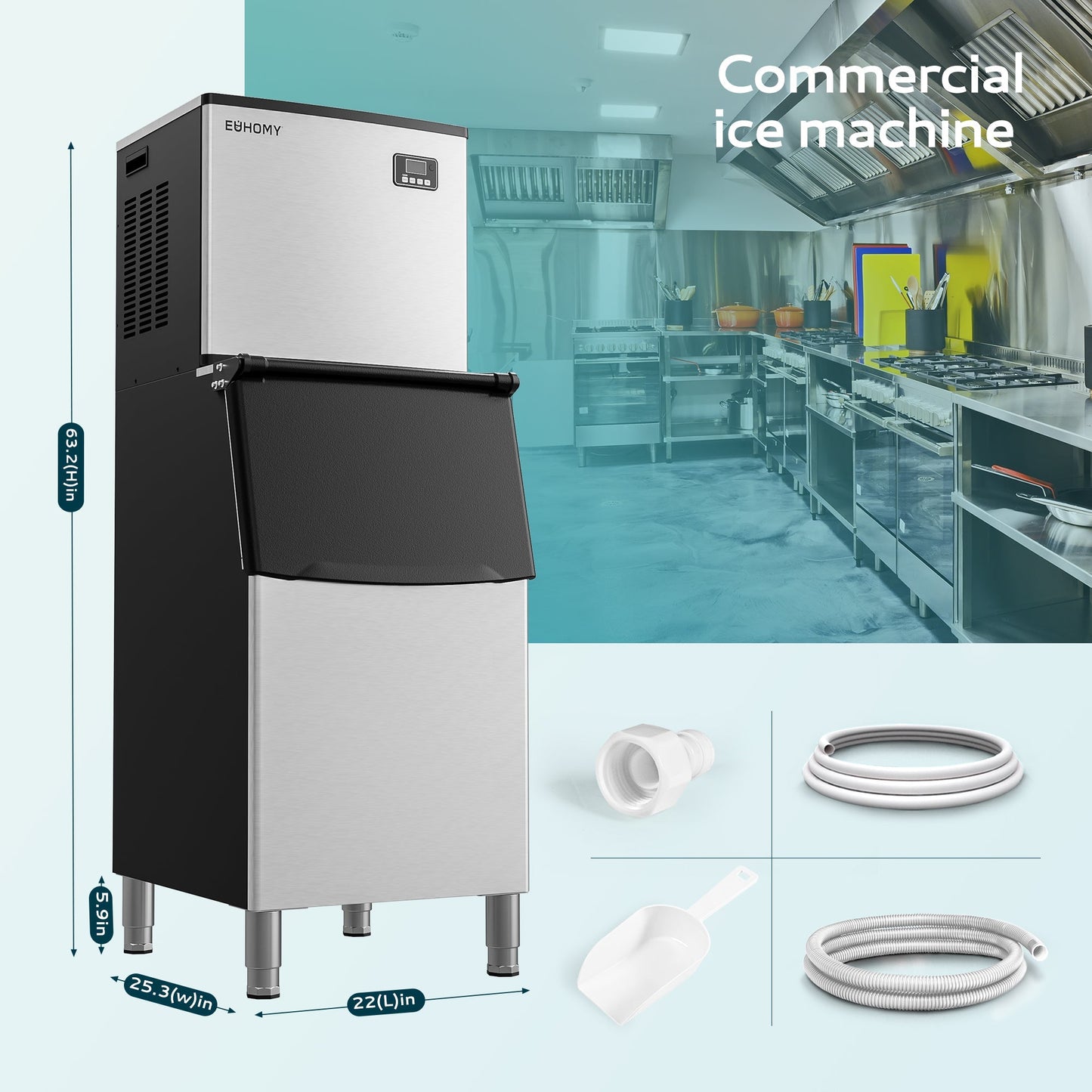 Euhomy Lucid L1 Cube Commercial Ice Maker