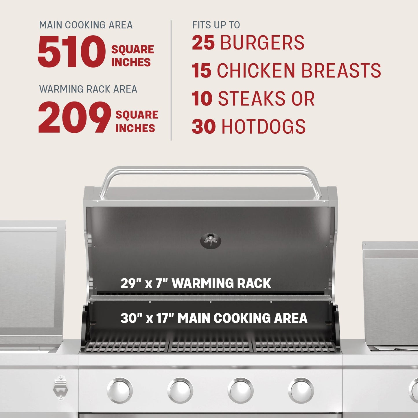 TYTUS Fresno 5-Burner LP/NG Convertible Grill in Stainless Steel + Shadow Stone - TDT-021-0702