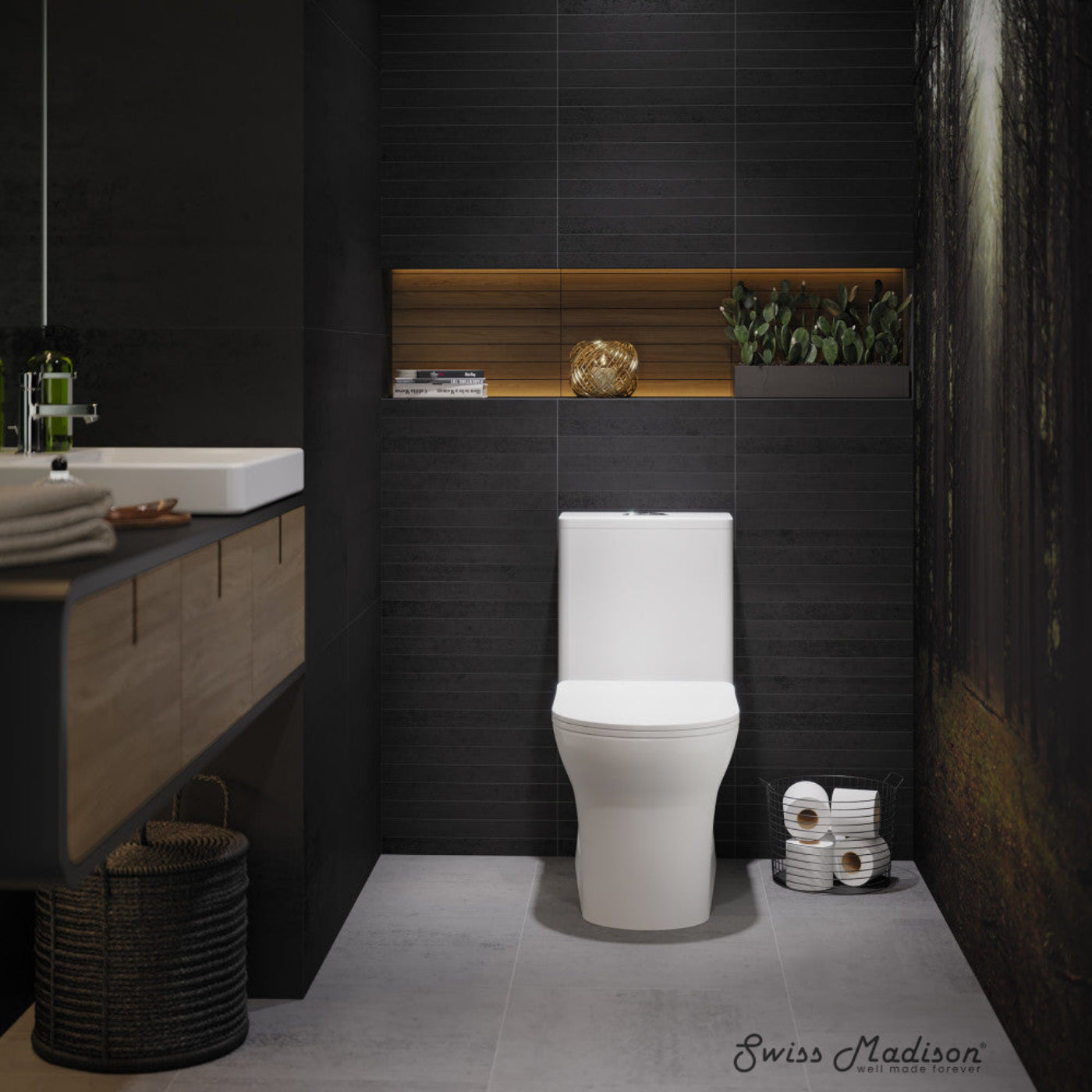 Swiss Madison Burdon One Piece Square Toilet Dual Flush 1.1/1.6 gpf (6-Pack) - SM-1T111-6