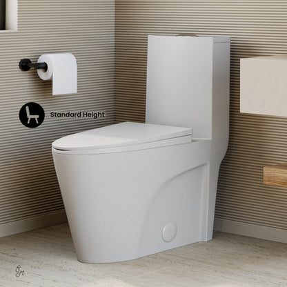 Swiss Madison St. Tropez One-Piece 10" Rough-in 1.1/1.6 GPF Dual Top Vortex Flush Elongated Toilet in Matte White - SM-1T0805MW
