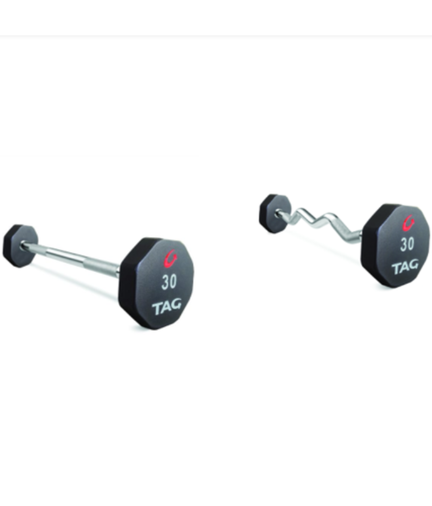 TAG Fitness Premium Ultrathane Fixed Barbell 20-100 Set with Ez-Curl Handle - 1770024668899_449