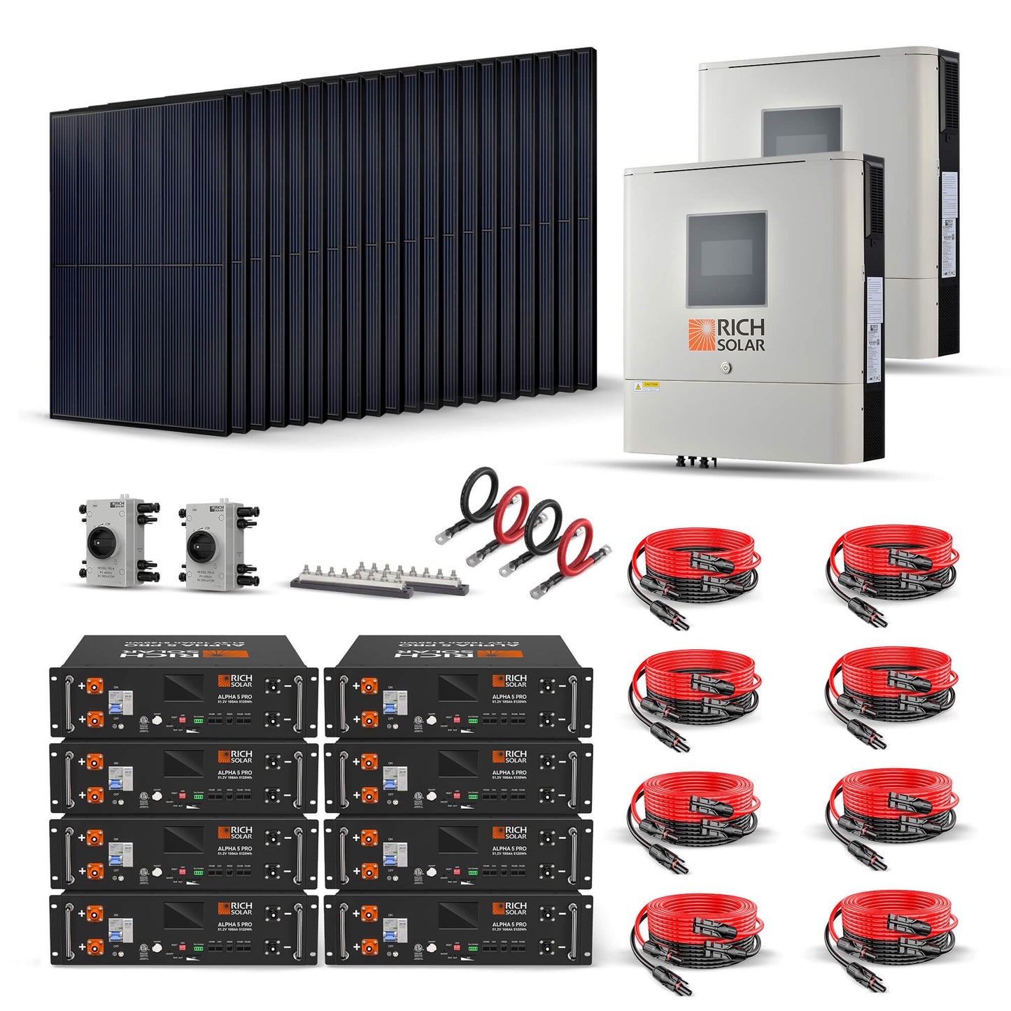 Rich Solar 8000W 48V-120/240VAC Solar Kit - RS-CBK8000