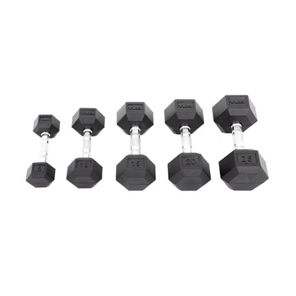 TKO Rubber Hex Dumbbells With Contoured Handle - 804RX-A10