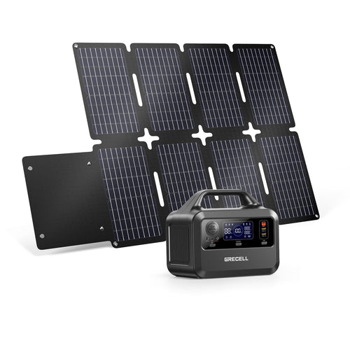 GRECELL Portable Power Station 300W with 80W Solar Panel - DYCNX0015AGE-US+DYZDB0014AGE