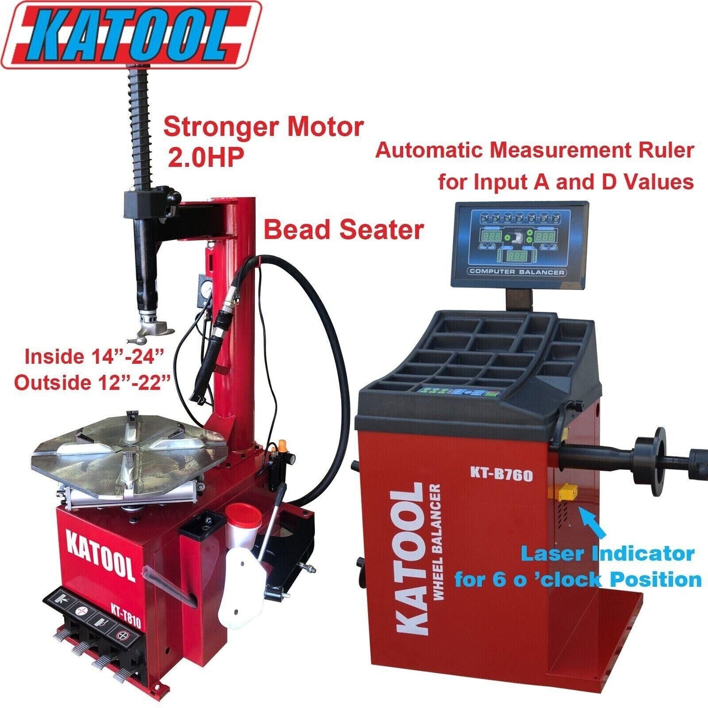 Adam Equipment Tire Changer With KT-B760 Wheel Balancer Combo - KT-T810+KT-B760