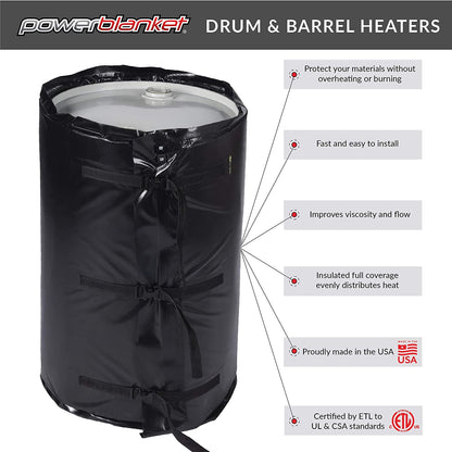Powerblanket BH30RR 30 Gallon Insulated Drum Heating Blanket 100°F Fixed New - BH30RR