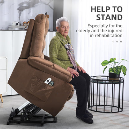 HomCom Power Lift Recliner Chair, Ergonomic Massage, Dark Brown - B0CTY2JHYZ-1