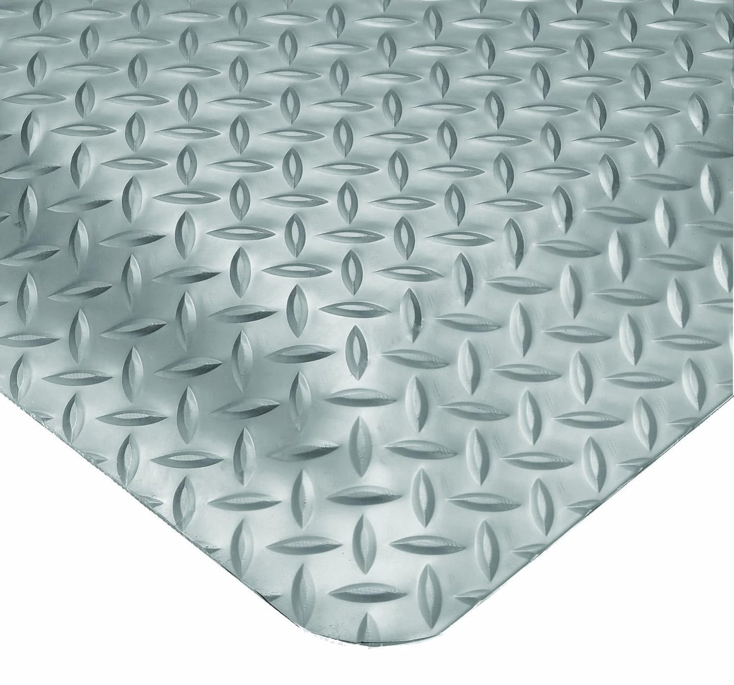 Wearwell Diamond-Plate SpongeCote UltraSoft Mat, 4' Width x 75' Length x 15/16" Thickness, Gray - 414.1516x4x75GY