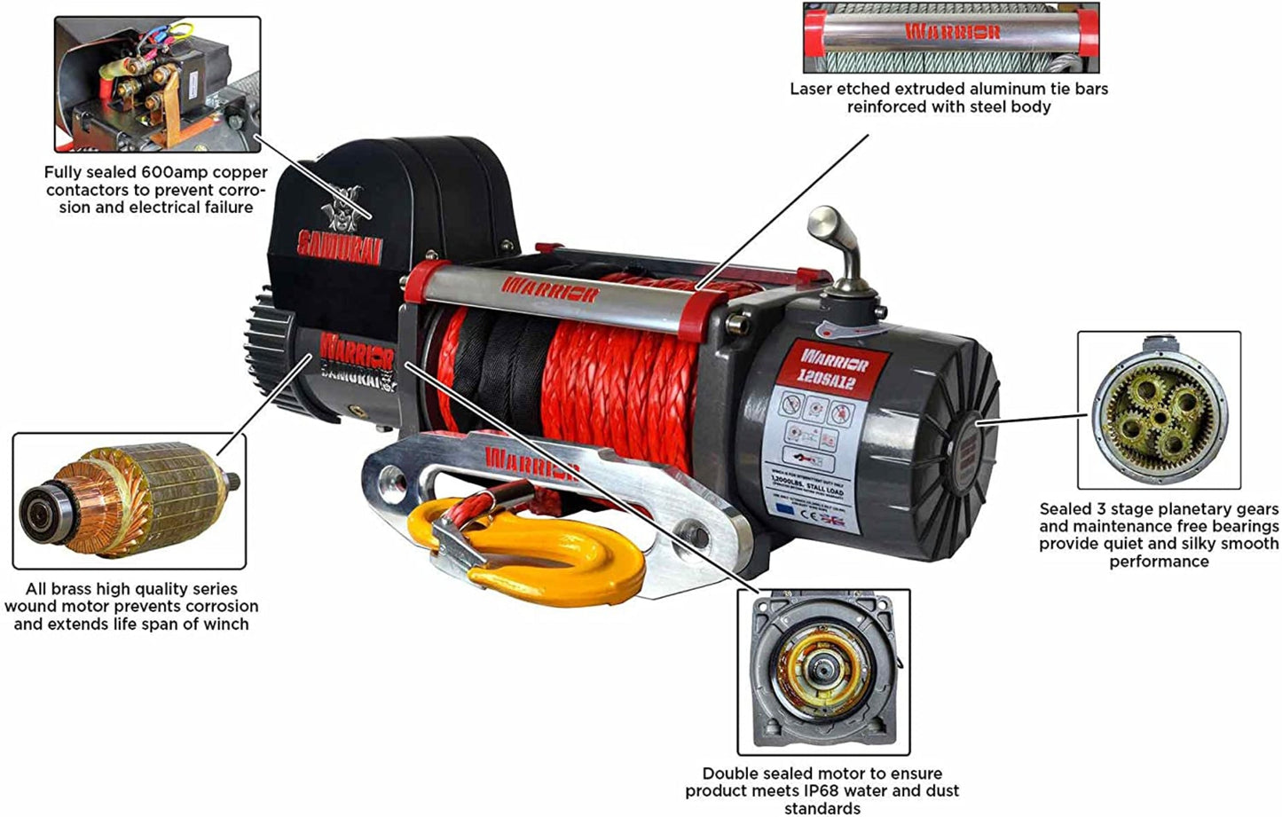 DK2 8000-SR 8,000 lbs. Capacity Warrior Spartan Electric Synthetic Winch New - 8000-SR
