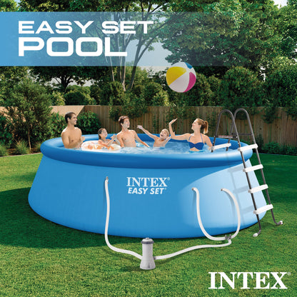 Summer Waves Intex 15' x 48" Inflatable Easy Set Above Ground Swimming Pool w/ Ladder & Pump - 84368