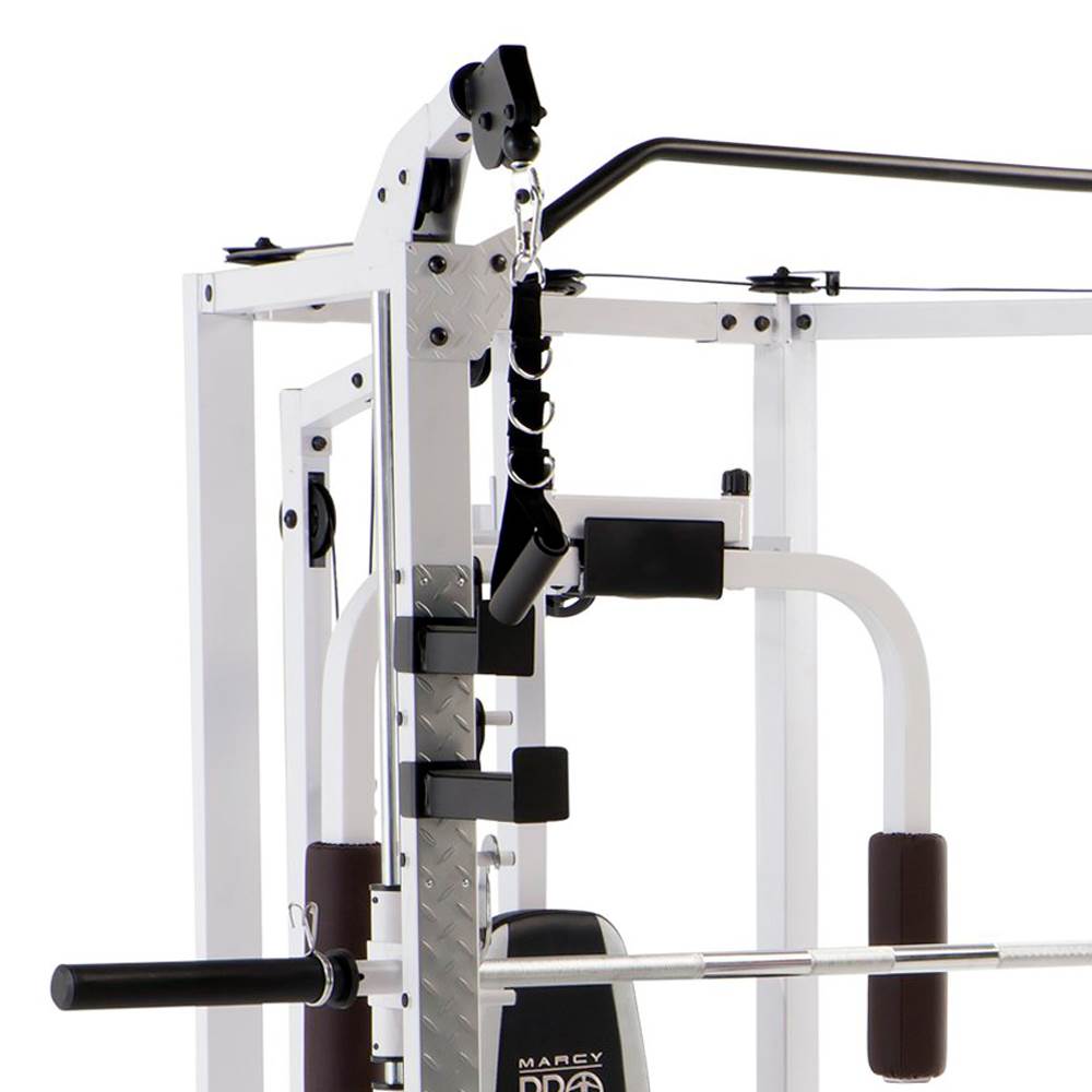 Marcy 5276 Combo Smith Heavy-Duty Total Body Strength Home Gym Machine, White - 84823