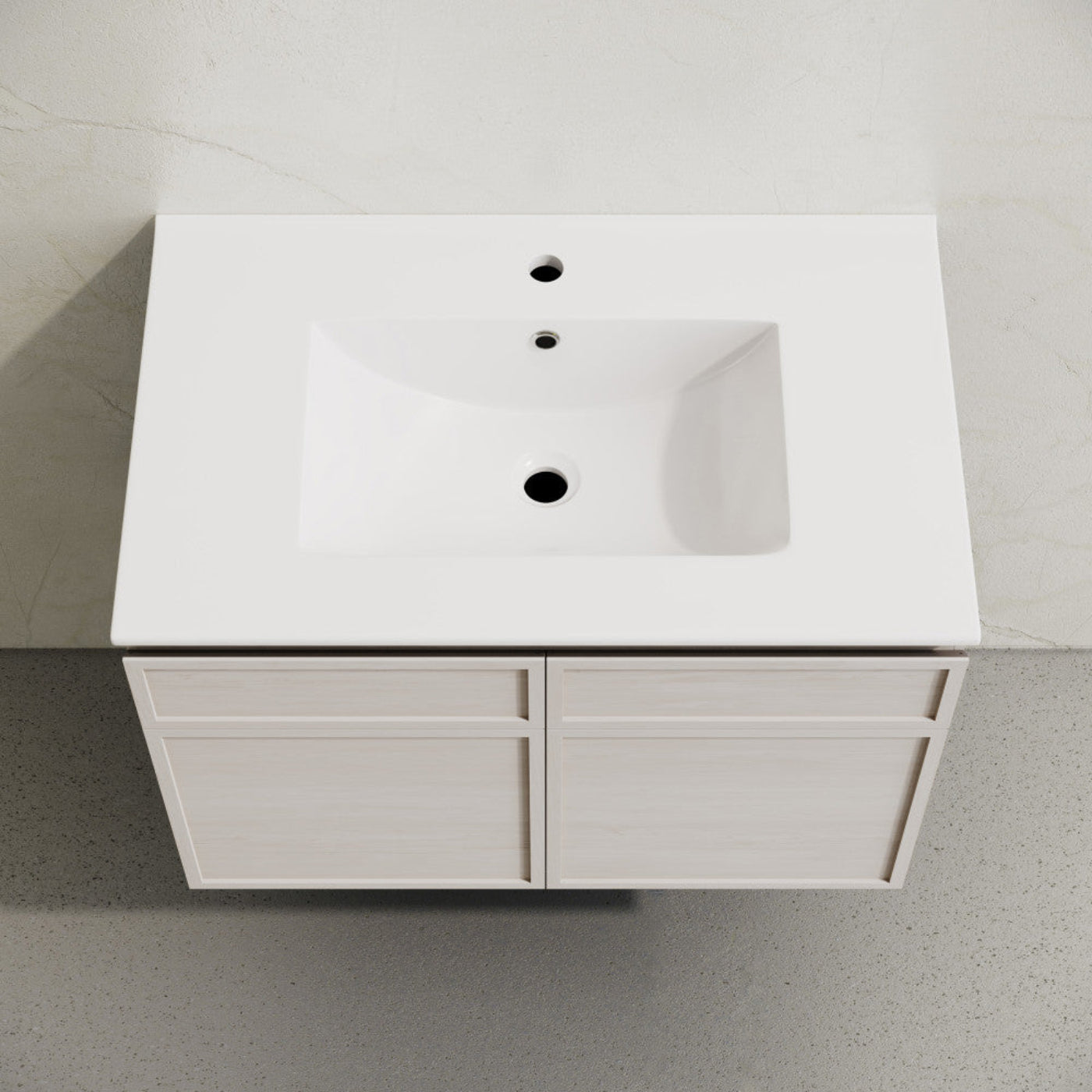 Swiss Madison St. Tropez 30" Wall-Mounted Bathroom Vanity in White Oak with Sink Top - SM-BV0825WO