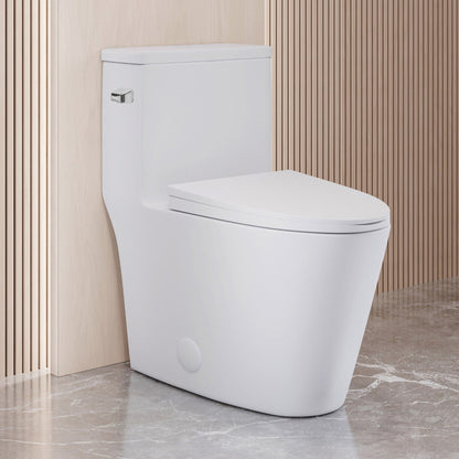 Swiss Madison Dreux One-Piece 12" Rough-in 1.28 GPF Left Flush Elongated Toilet in Glossy White - SM-1T182