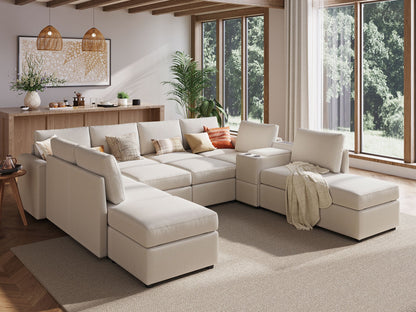 LINSY HOME RUBIK III 8 Seats with 4 Ottomans & Console - US-LH-SPF-Sofa-S800-F-84101-0-00