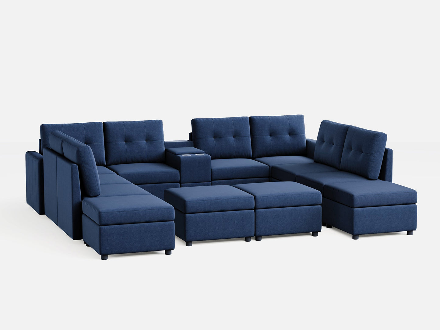 LINSY HOME RUBIK III 8 Seats with 4 Ottomans & Console - US-LH-SPF-Sofa-S800-F-84101-0-00