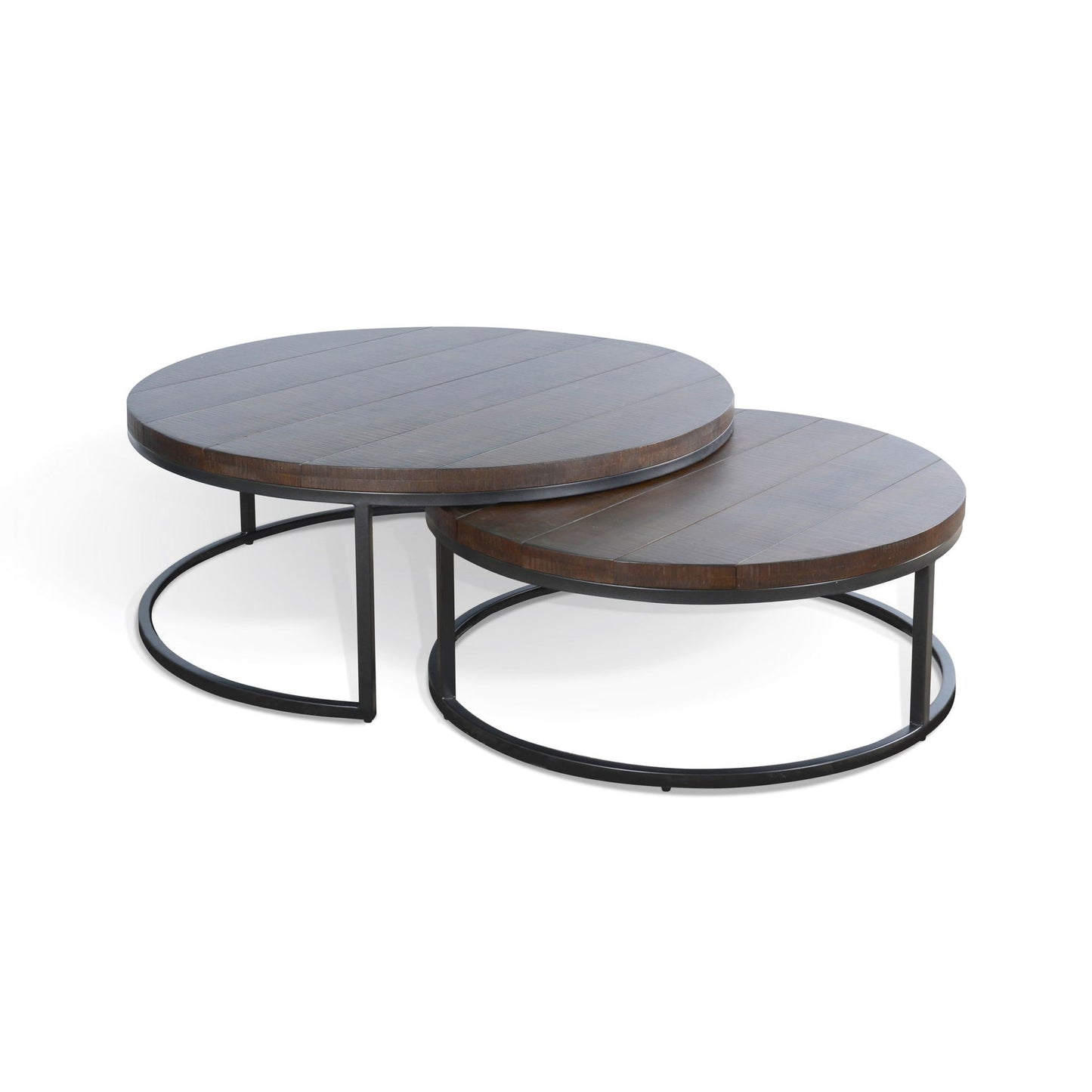 Sunny Designs Homestead - Nesting Table Set With Metal Base - Dark Brown - 2088TL