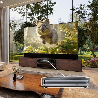 VIVIDSTORM Bundle-Projector&Screen&2025 New VIVIDSTORM Motorised Laser TV Cabinet Vienna - VC12VN100N-VSDSTUST100H
