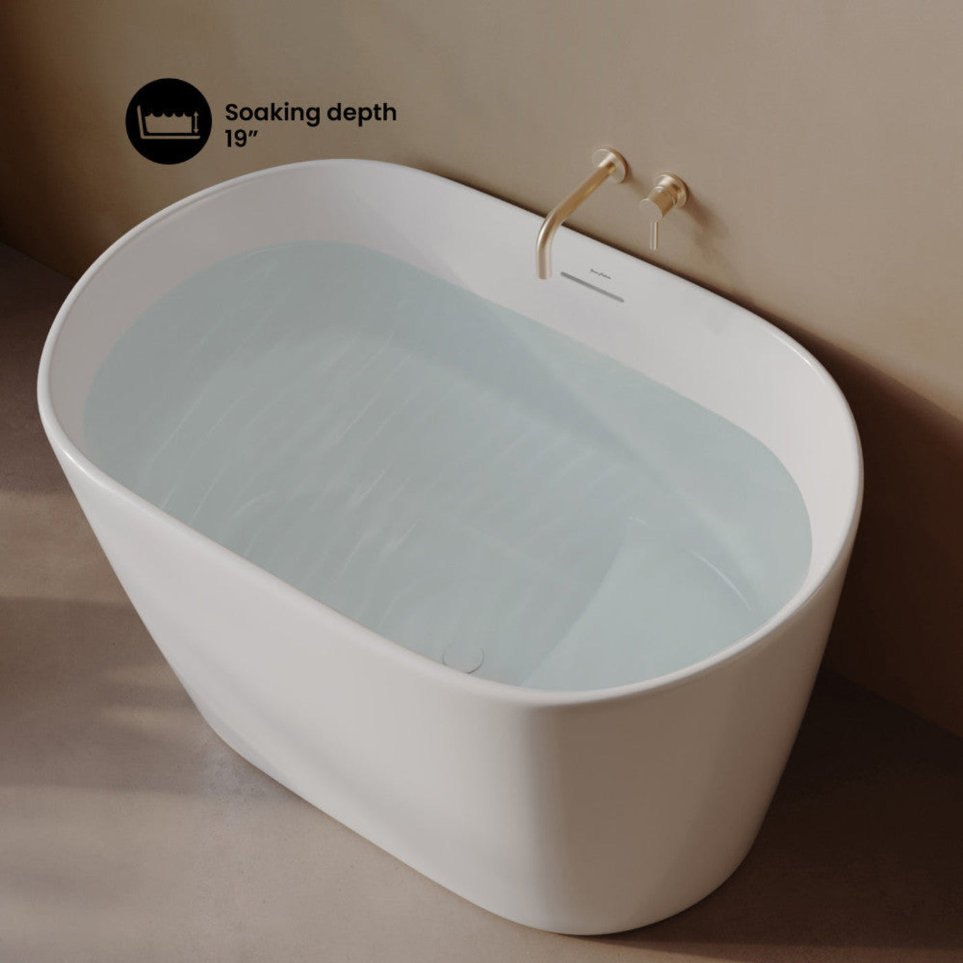 Swiss Madison Claire 43" Japanese Soaking Freestanding Bathtub in Glossy White, Drain Included - SM-FB1901GW