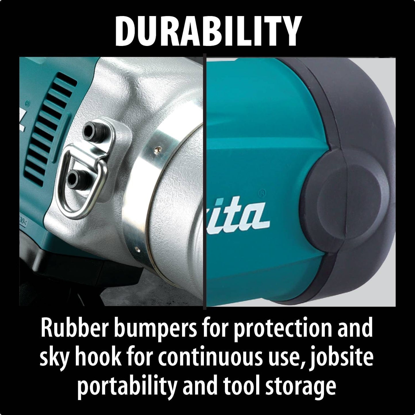 Makita (TW1000) 1" Impact Wrench w/ friction ring anvil, 1,500 IPM, 738 ft. lbs., reversible, case - TW1000