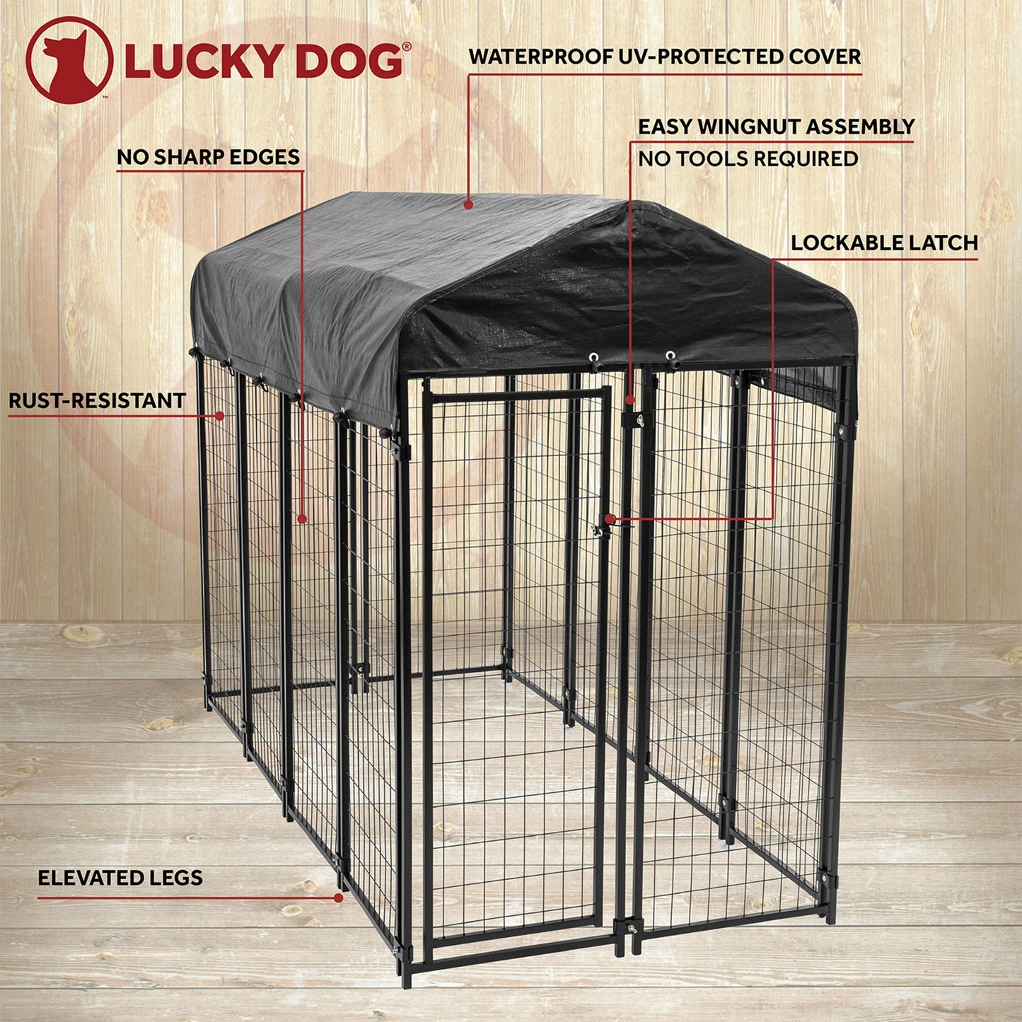 Lucky Dog Uptown Large Welded Kennel Heavy Duty Dog Cage  - 166342