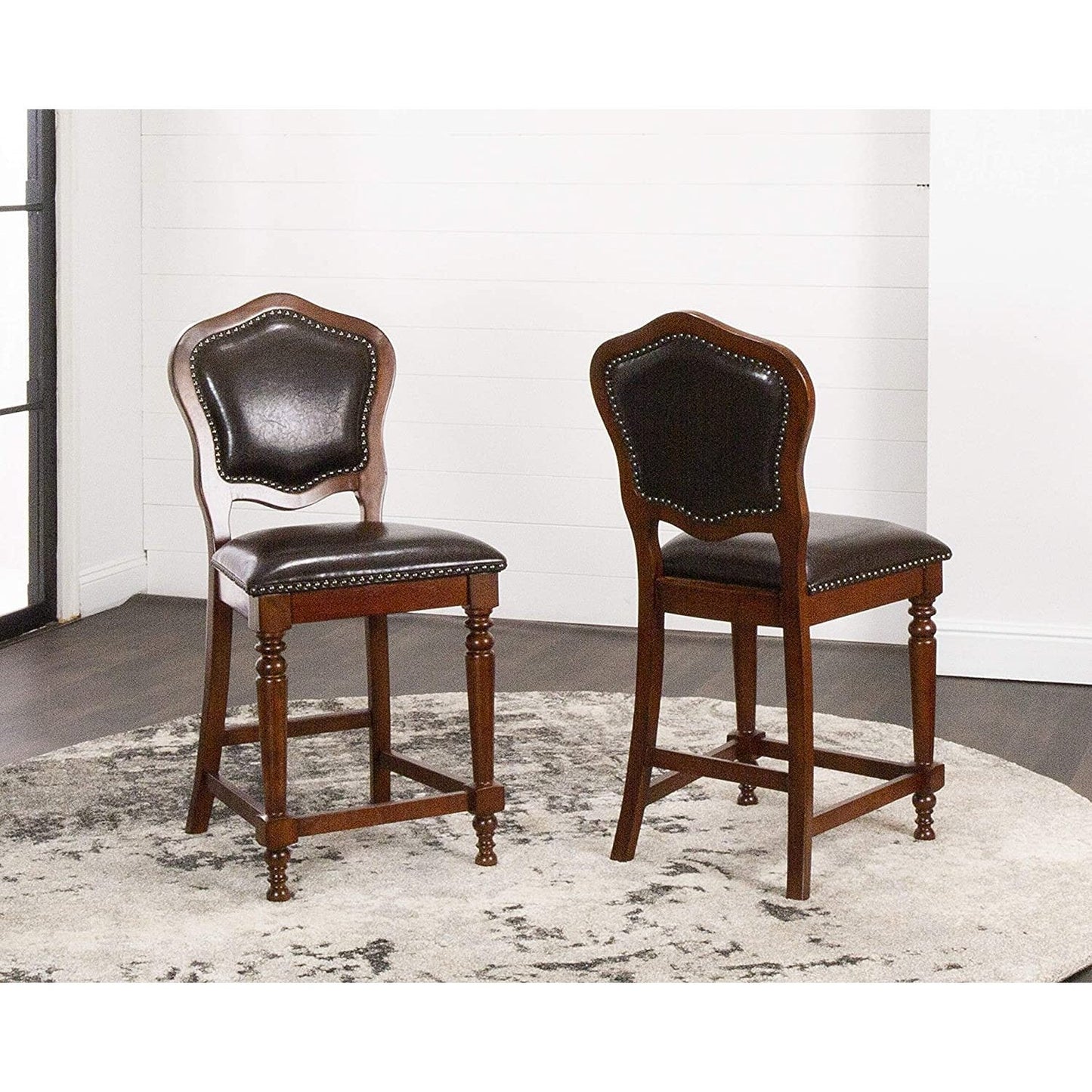 Sunset Trading Bellagio Upholstered Barstools with Backs - CR-87148-24-2