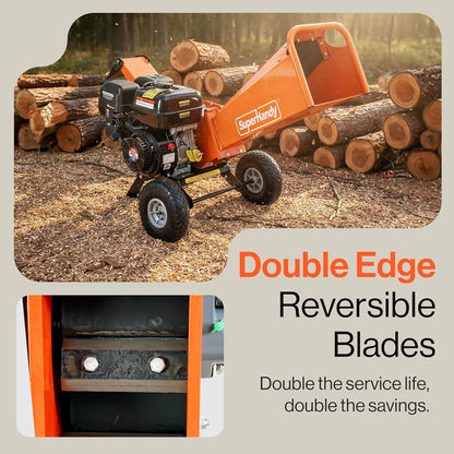 Super Handy GUO148 Wood Chipper Mulcher 4" Capacity 9 HP Gas Engine New - GUO148