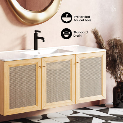 Swiss Madison Classe 48" Wall-Mounted Bathroom Vanity in Natural Oak - SM-BV2807NO
