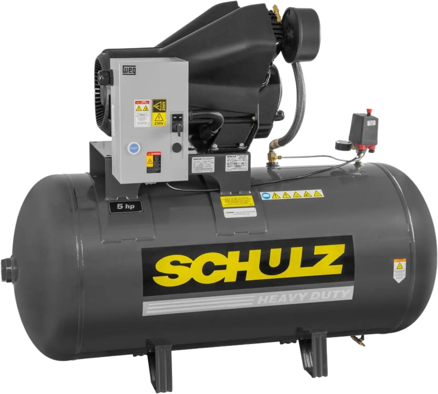 Schulz Audaz MCSV Air Compressor 5 HP 80 gal. 2-Stage 230V 3-Phase Horizontal 932.9371-0 New - 932.9371-0