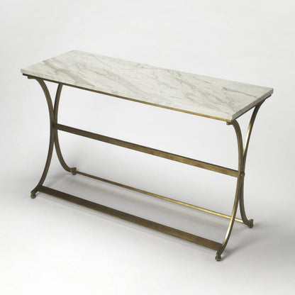 Butler Specialty Company Pamina Marble Console Table, Gold  - 9324355