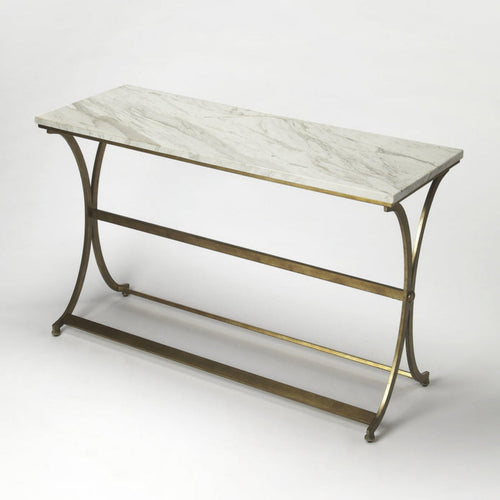 Butler Specialty Company Pamina Marble Console Table, Gold  - 9324355
