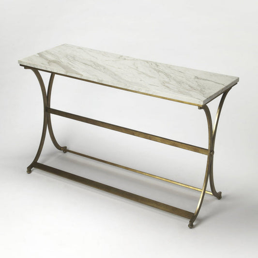 Butler Specialty Company Pamina Marble Console Table, Gold  - 9324355