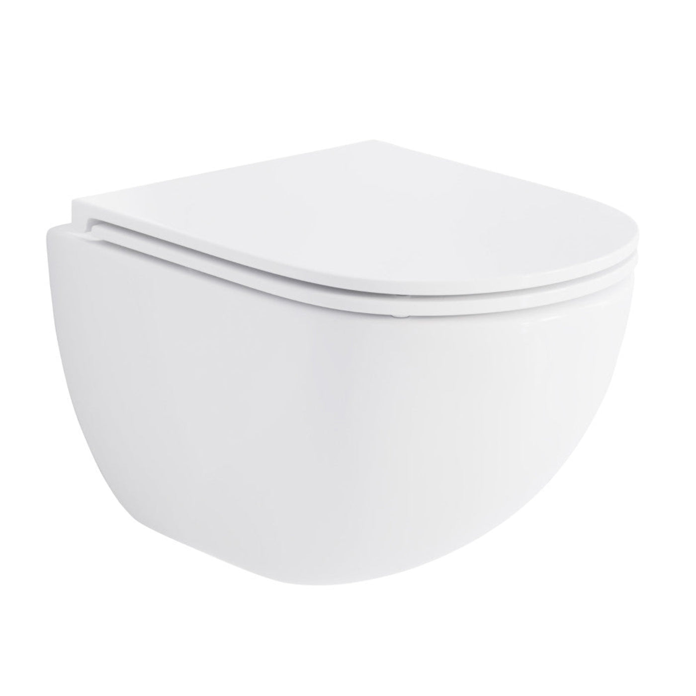Swiss Madison St. Tropez Wall-Hung Toilet Bundle 0.8/1.6 GPF Dual Flush in Glossy White with Flush Plate - SM-WK449-01W