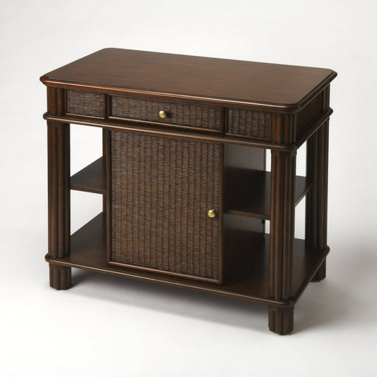 Butler Specialty Company Falmouth Rattan Kitchen Island, Dark Brown  - 9369399