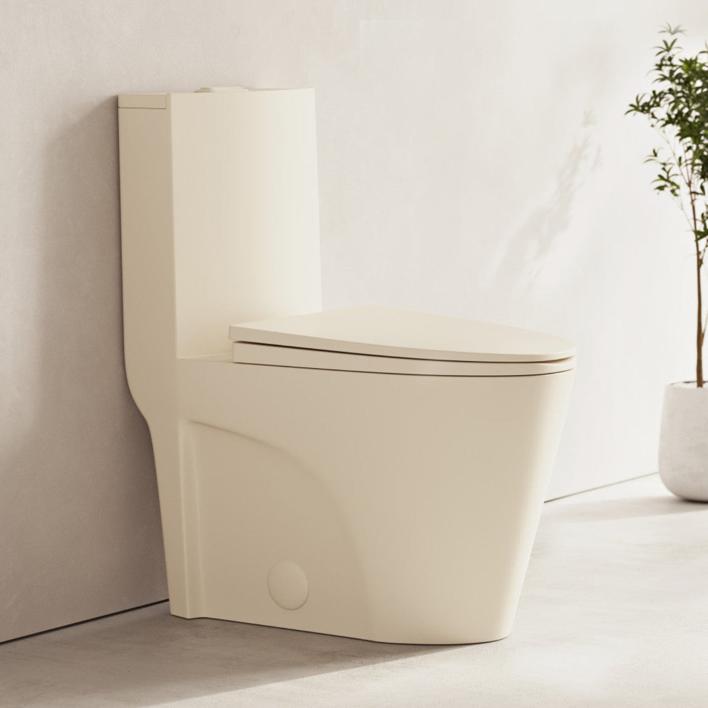 Swiss Madison St. Tropez One-Piece 12" Rough-in 1.1/1.6 GPF Dual Flush Elongated ADA Toilet in Matte Bisque - SM-1T0801BI