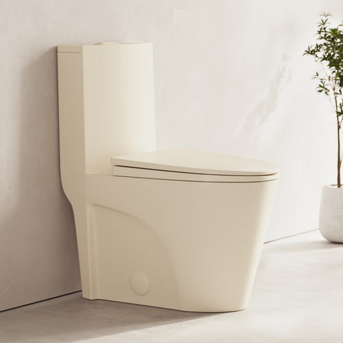 Swiss Madison St. Tropez One-Piece 12" Rough-in 1.1/1.6 GPF Dual Flush Elongated ADA Toilet in Matte Bisque - SM-1T0801BI