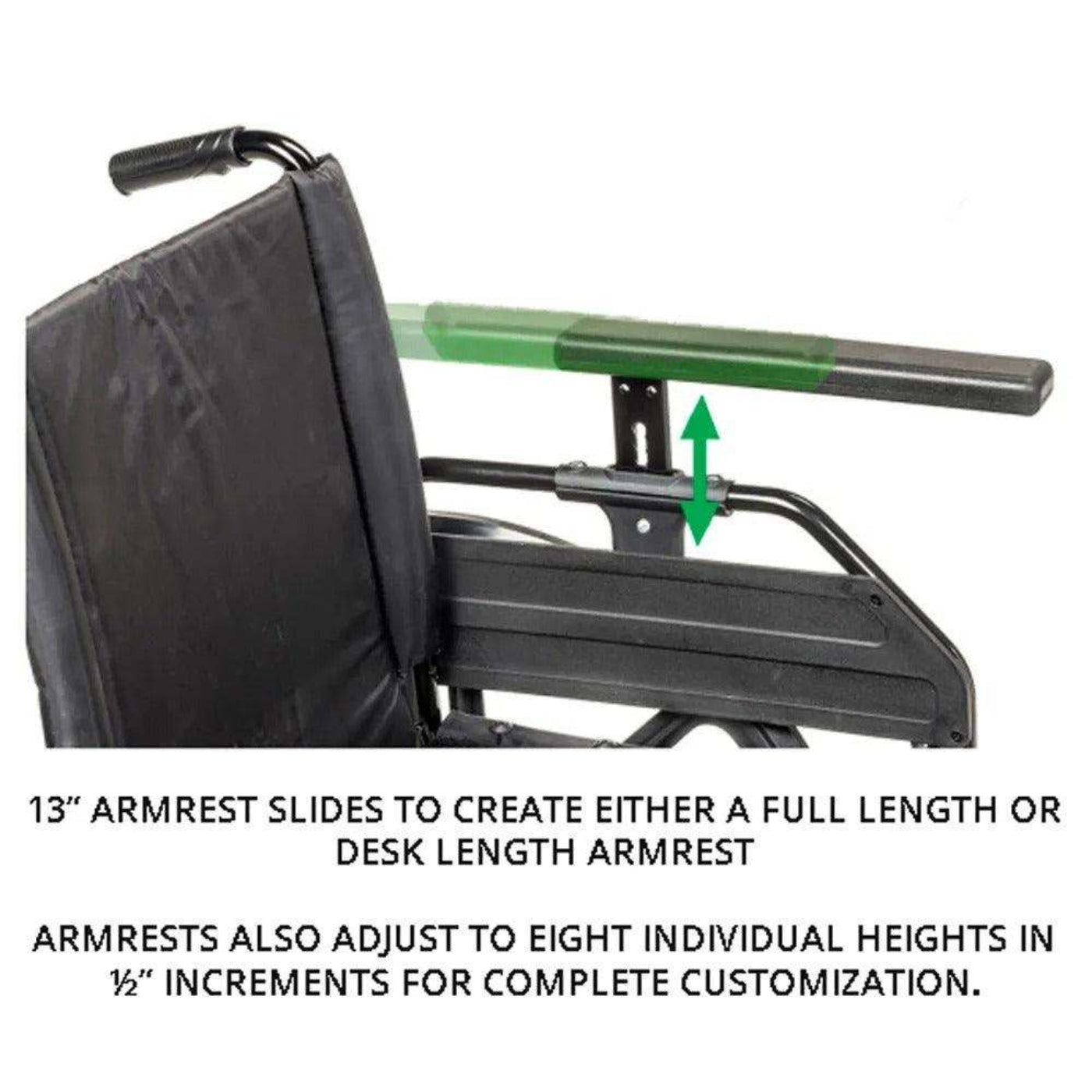 Drive Medical Viper Plus GT Wheelchair with Universal Armrests - DM-PLA416FBUARADELR