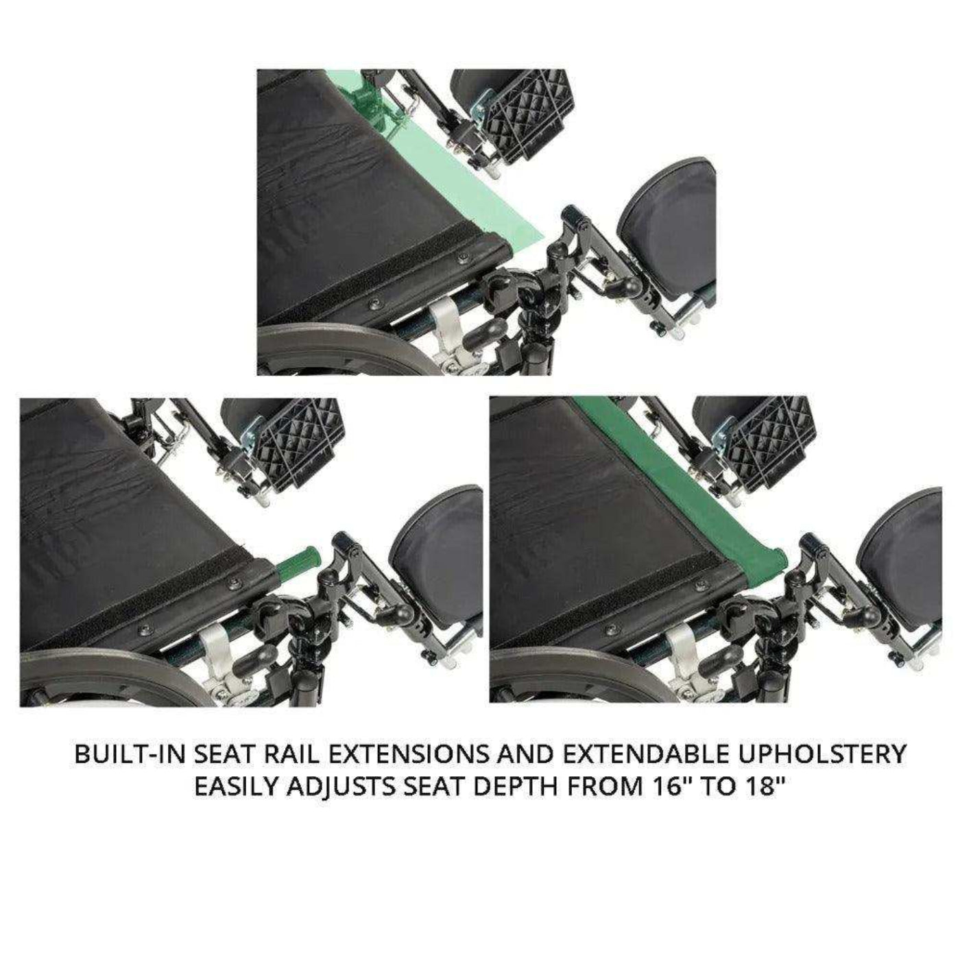 Drive Medical Viper Plus GT Wheelchair with Universal Armrests - DM-PLA416FBUARADELR
