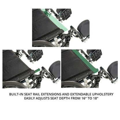Drive Medical Viper Plus GT Wheelchair with Universal Armrests - DM-PLA416FBUARADELR