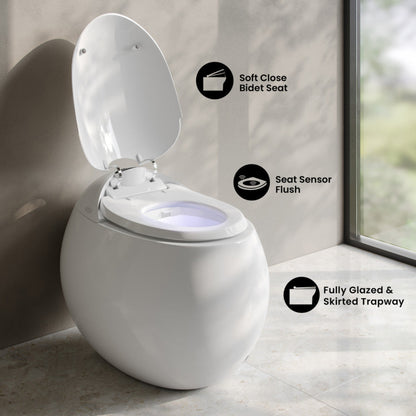 Swiss Madison Plaisir Smart One-Piece 1.28 GPF Single Flush Toilet in Glossy White - SM-ST0701GW