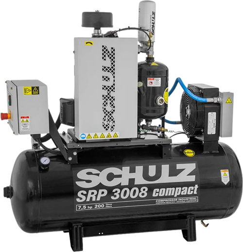 Schulz SRP-3008 Compact Air Compressor 7.5 HP 60 gal. 230V 1-Phase Horizontal - 970.3890-0