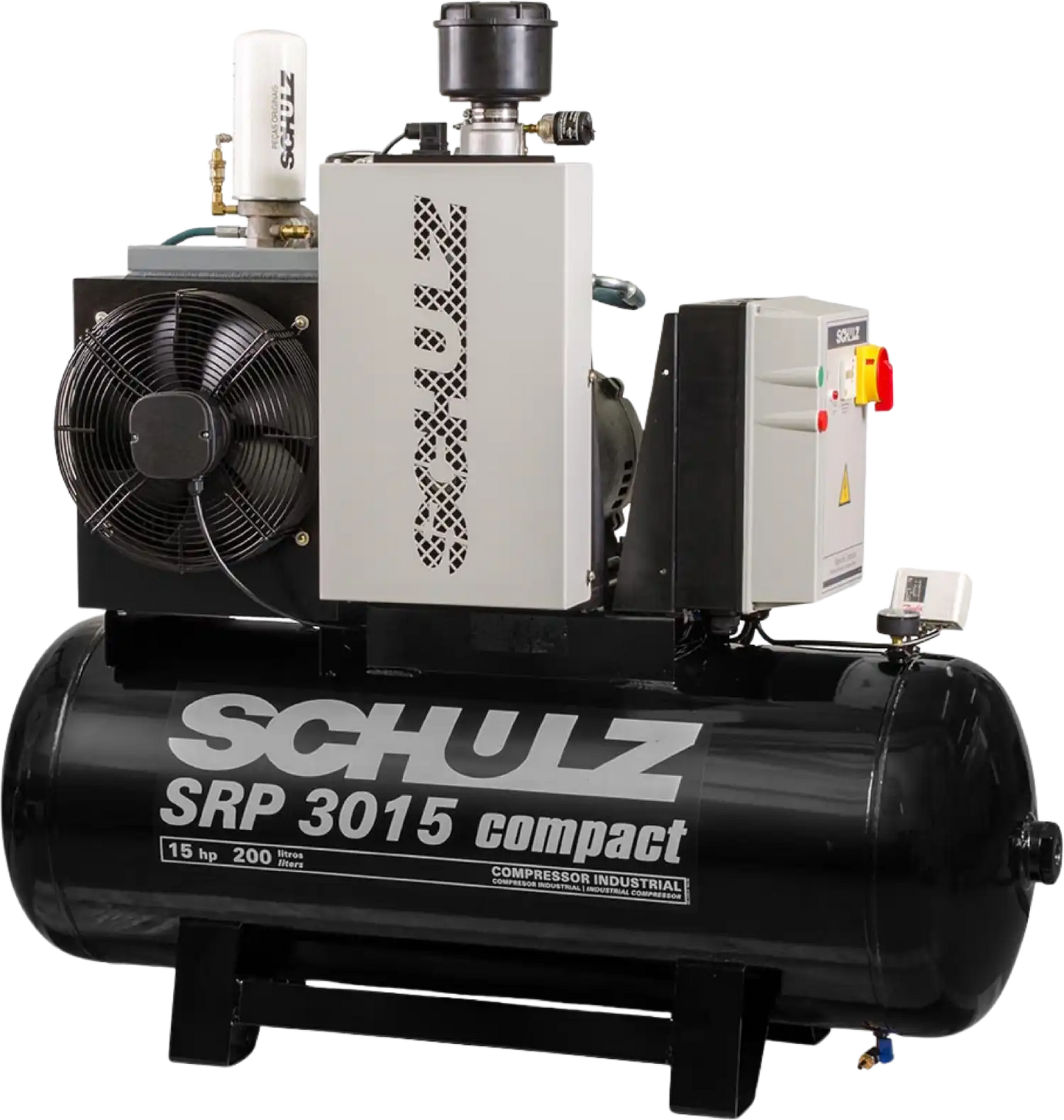 Schulz SRP-3025 Compact Air Compressor 25 HP 80 gal. 208-230V 3-Phase Horizontal - 970.2840-S