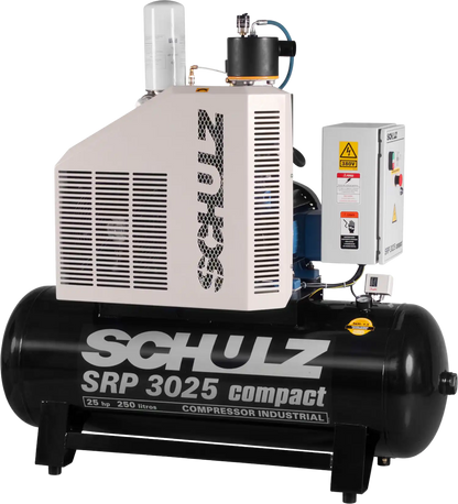 Schulz SRP-3025 Compact Air Compressor 25 HP 80 gal. 208-230V 3-Phase Horizontal - 970.2840-S