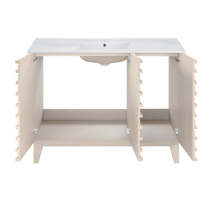 Swiss Madison Cascade 48" Freestanding Bathroom Vanity in White Oak with Sink Top - SM-BV8634WO