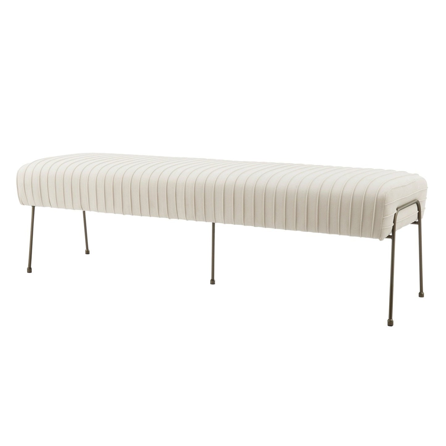 New Pacific Direct Merritt Pleated Velvet Fabric Bench 9900030-332